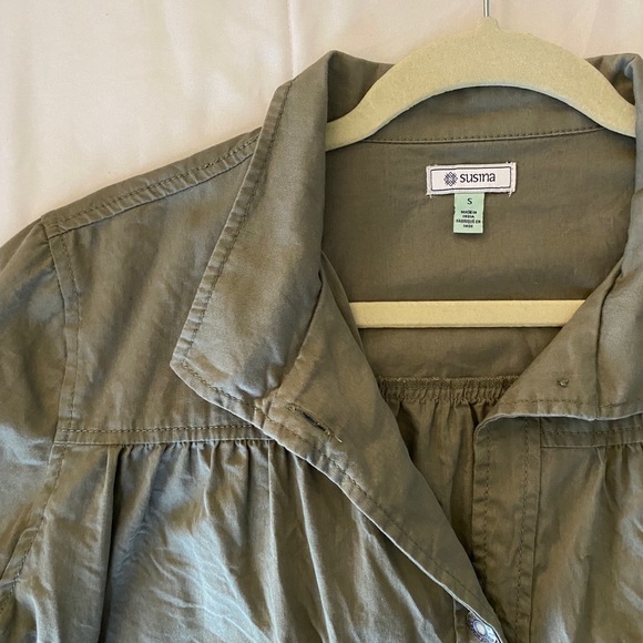 Olive Green Button Shirt/Jacket - Picture 2 of 3